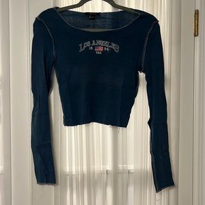 Navy Blue Los Angeles Long-Sleeved Shirt